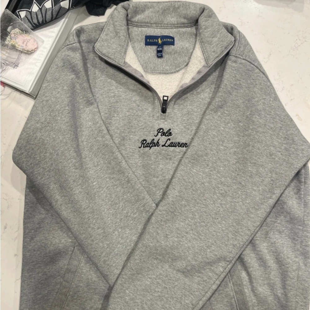 Ralph Lauren Polo Gray Zip-Up Sweater